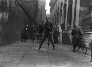 Pogo sticks at Cambridge An undergraduate who had to dismount involuntarily during Pogo sticks at Cambridge An undergraduate who had to dismount involuntarily during