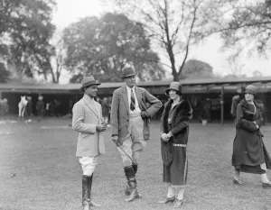 Polo at Hurlingham. Raja Hamit Singh, Colonel Keighley, Mrs McKay 18th May 1925 Polo at Hurlingham. Raja Hamit Singh, Colonel Keighley, Mrs McKay 18th May 1925