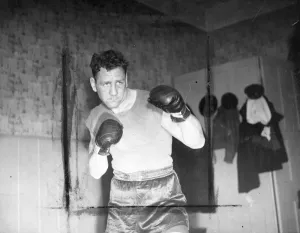 Portrait of Gus Lesnevich taken at Billy St Clares Brighton Gymnasium where America's Portrait of Gus Lesnevich taken at Billy St Clares Brighton Gymnasium where America's