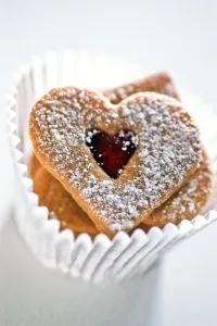 Pretty heart shaped biscuits in white paper muffin case9 credit: Marie-Louise Avery Pretty heart shaped biscuits in white paper muffin case9 credit: Marie-Louise Avery