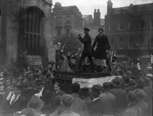 A Rag at Cambridge University following the voting on the question of admitting A Rag at Cambridge University following the voting on the question of admitting
