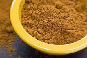 Ras-el-harnout (North African spice mixture), in small yellow bowl credit: Marie-Louise Ras-el-harnout (North African spice mixture), in small yellow bowl credit: Marie-Louise