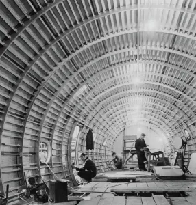 Reassembling an underground tunnel, this latest picture of the Bristol aircraft companies Reassembling an underground tunnel, this latest picture of the Bristol aircraft companies
