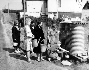 In Roderick Avenue Peacehaven Sussex these tanks filled twice daily with drinking water In Roderick Avenue Peacehaven Sussex these tanks filled twice daily with drinking water