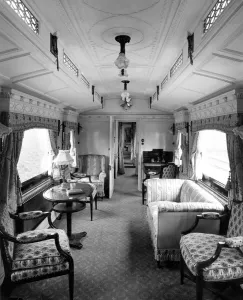 Royal train - saloon of Queen Alexandra - wife of King Edward VII Royal train - saloon of Queen Alexandra - wife of King Edward VII