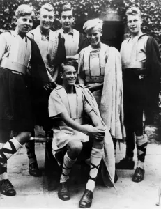 Screen Portrays Dukes Life - The Actor The Duke of Edinburgh (standing, second from right) Screen Portrays Dukes Life - The Actor The Duke of Edinburgh (standing, second from right)