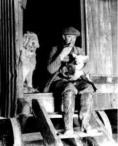 The shepherd and his faithful dog watch their flock by night The shepherd and his faithful dog watch their flock by night
