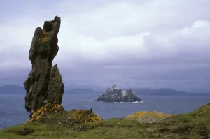 Skellig Michael ( from which the shot is taken and Little Skelling ( in distance Skellig Michael ( from which the shot is taken and Little Skelling ( in distance