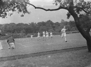 Sports day at Pennthorpe School in Kent. The finish of the boys running race Sports day at Pennthorpe School in Kent. The finish of the boys running race