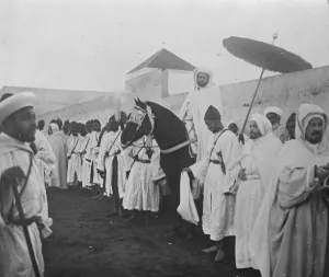 Sultan of Morocco distributes decorations. Moulay Youseph, Sultan of Morocco Sultan of Morocco distributes decorations. Moulay Youseph, Sultan of Morocco