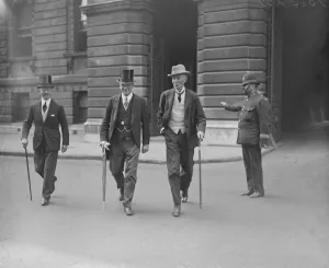 The true controversy. Mr Shortt, the home secretary on left, and Mr Fisher minister The true controversy. Mr Shortt, the home secretary on left, and Mr Fisher minister