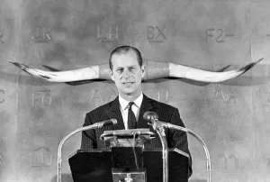 An unusual camera angle on the HRH Duke of Edinburgh during his Canadian tour.. The Duke An unusual camera angle on the HRH Duke of Edinburgh during his Canadian tour.. The Duke