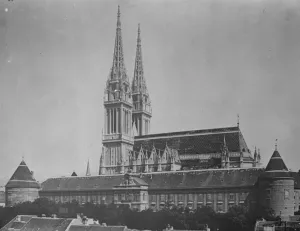 Yugoslavia. Zagreb ( Agram ) The cathedral from the south. January 1929 Yugoslavia. Zagreb ( Agram ) The cathedral from the south. January 1929