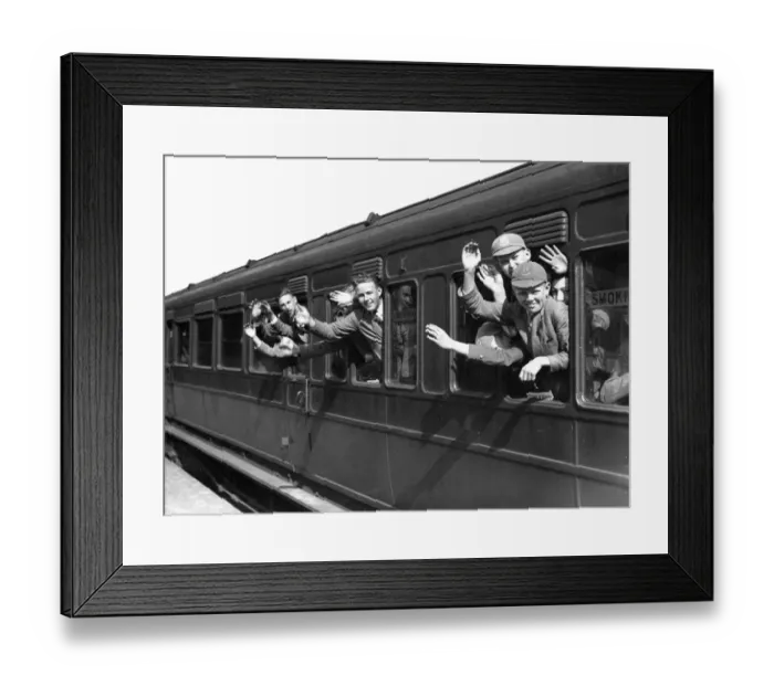 Framed Print : schoolboys on a train between the wars Framed Print : schoolboys on a train between the wars
