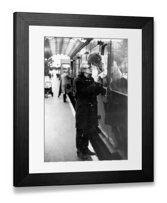 Framed Print : Romance and farewell at the train station Framed Print : Romance and farewell at the train station
