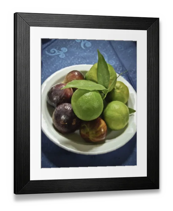 Framed Print : Plate of fruit on table of restaurant in southern Cyprus. credit: Marie-Louise Framed Print : Plate of fruit on table of restaurant in southern Cyprus. credit: Marie-Louise