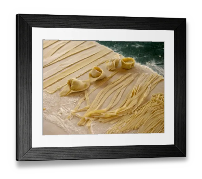 Framed Print : Examples of different shapes of pasta made from rolled out sheets. credit: Marie-Louise Framed Print : Examples of different shapes of pasta made from rolled out sheets. credit: Marie-Louise