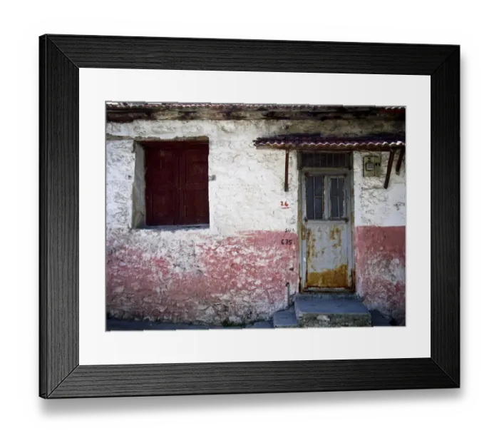 Framed Print : Facade of dilapidated old house in Turkish village credit: Marie-Louise Avery / Framed Print : Facade of dilapidated old house in Turkish village credit: Marie-Louise Avery /