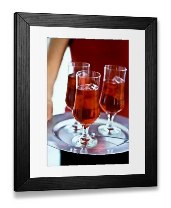 Framed Print : Tray of Bears paw cockails carried by girl in red dress credit: Marie-Louise Avery Framed Print : Tray of Bears paw cockails carried by girl in red dress credit: Marie-Louise Avery
