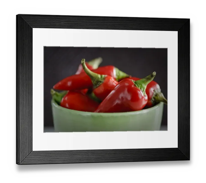Framed Print : Shiny red chilli peppers in green bowl. Shorter depth of field. credit: Marie-Louise Framed Print : Shiny red chilli peppers in green bowl. Shorter depth of field. credit: Marie-Louise