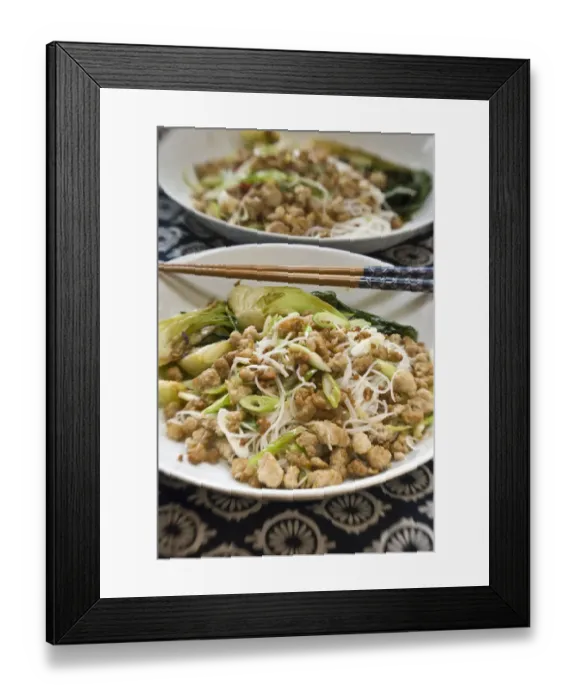 Framed Print : Larb - a Thai dish of minced pork, fried with garlic, grated fresh ginger, chilli pepper Framed Print : Larb - a Thai dish of minced pork, fried with garlic, grated fresh ginger, chilli pepper