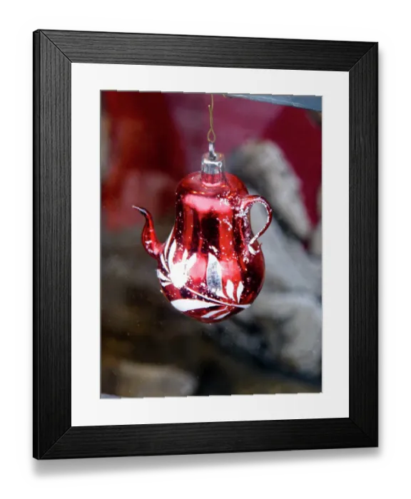 Framed Print : Decorative antique Christmas hanging bauble in shop window in Gothenburg, Sweden credit Framed Print : Decorative antique Christmas hanging bauble in shop window in Gothenburg, Sweden credit