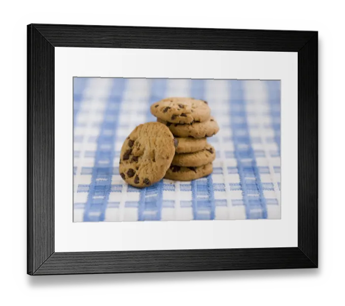 Framed Print : Stack of chocolate chip cookies from supermarket credit: Marie-Louise Avery / thePictureKitchen Framed Print : Stack of chocolate chip cookies from supermarket credit: Marie-Louise Avery / thePictureKitchen