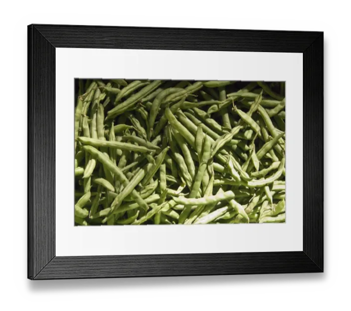 Framed Print : Green french beans for sale in covered market in Limassol southern Cyprus credit Framed Print : Green french beans for sale in covered market in Limassol southern Cyprus credit
