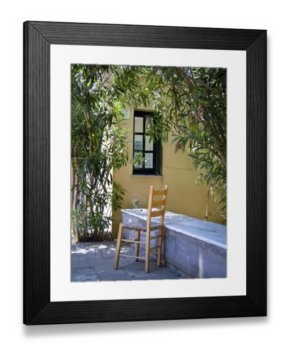 Framed Print : Chair and marble counter outside entrance to Asclepieion, Kos Greece credit: Marie-Louise Framed Print : Chair and marble counter outside entrance to Asclepieion, Kos Greece credit: Marie-Louise