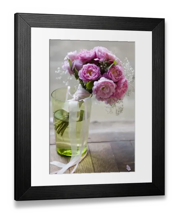 Framed Print : Pink peonies with gypsophila tied into simple posy style wedding bouquet credit Framed Print : Pink peonies with gypsophila tied into simple posy style wedding bouquet credit