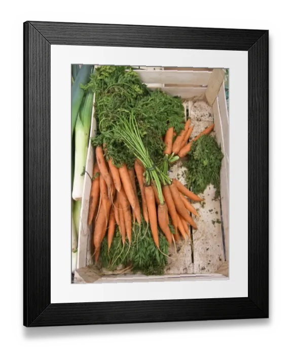 Framed Print : Bunches of carrots for sale in Swedish country store credit: Marie-Louise Avery Framed Print : Bunches of carrots for sale in Swedish country store credit: Marie-Louise Avery