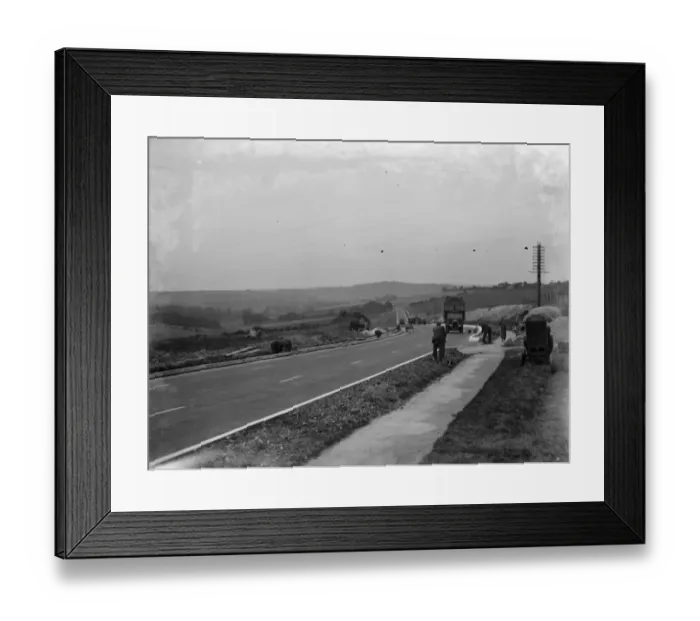 Framed Print : Road workers banking on Gorse Hill, Kent. 1936 Framed Print : Road workers banking on Gorse Hill, Kent. 1936