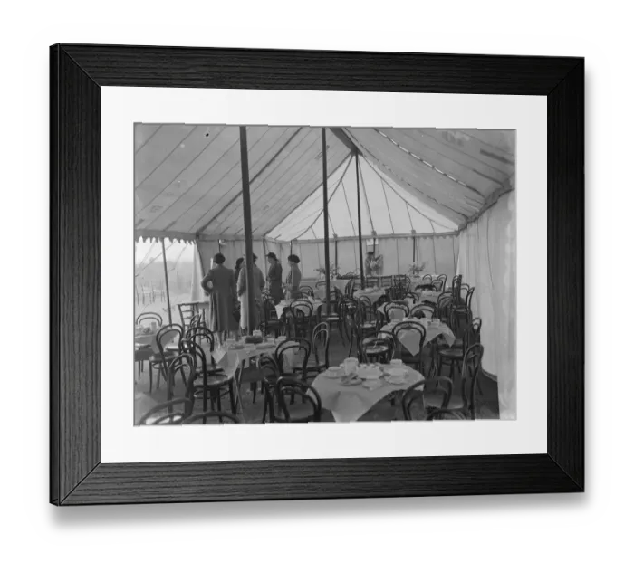 Framed Print : The charity Lifeboat fete in Scadbury, Kent. An interior view of the tea tent. 1939 Framed Print : The charity Lifeboat fete in Scadbury, Kent. An interior view of the tea tent. 1939