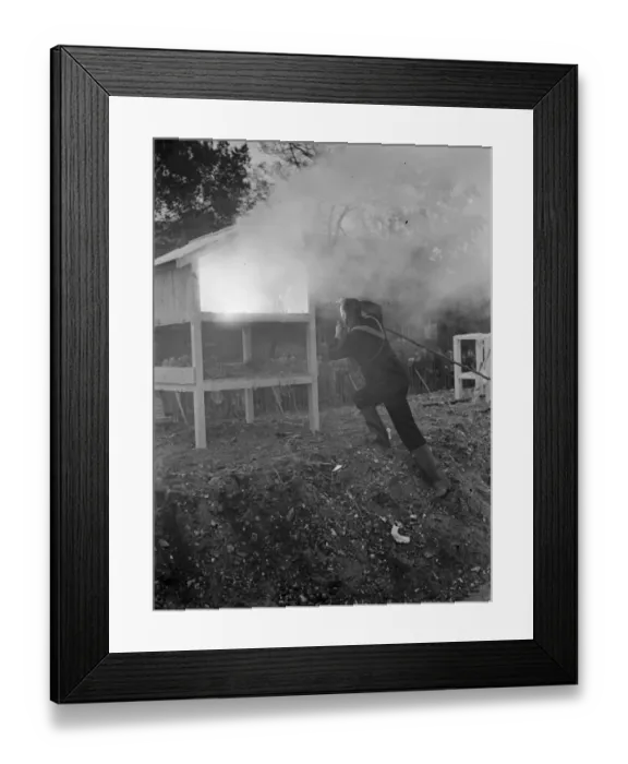 Framed Print : An Air Raid Precautions demonstration in Dartford, Kent. Dealing with a fire Framed Print : An Air Raid Precautions demonstration in Dartford, Kent. Dealing with a fire