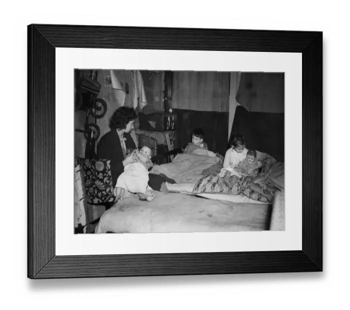 Framed Print : Mr. H. Stephens, his wife and three young children, who have been living for 11 months Framed Print : Mr. H. Stephens, his wife and three young children, who have been living for 11 months