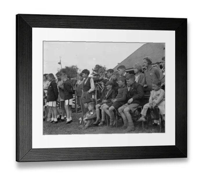 Framed Print : Children spectating at the Dartford Football Club gala. 1939
