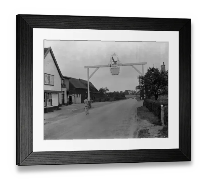 Framed Print : Gallows sign, Magpie Inn, Stonham, Suffolk. 1937