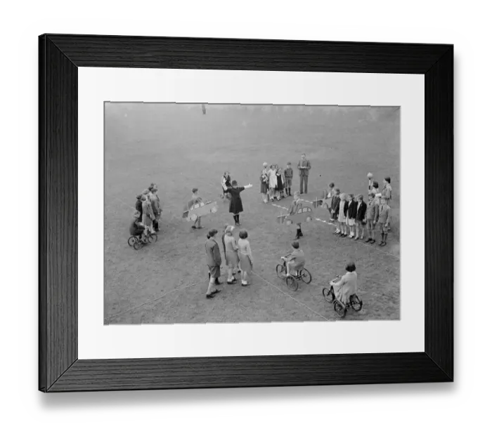 Framed Print : Childrens model traffic instruction at Mayplace School in Crayford, Kent Framed Print : Childrens model traffic instruction at Mayplace School in Crayford, Kent