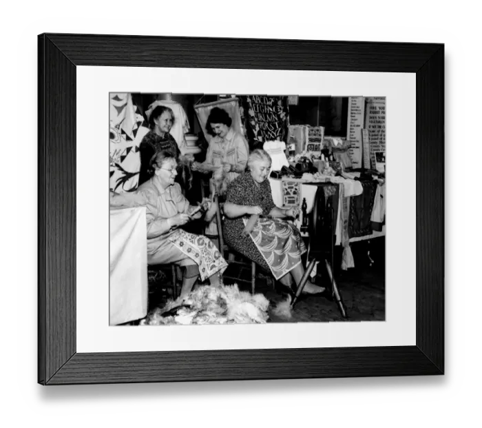 Framed Print : The East Kent Federation of WI gave a very fine demonstration of wool spinning embroidery