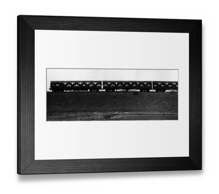 Framed Print : The Double Decker train as seen on the embankment of the SR Branch... Dartford