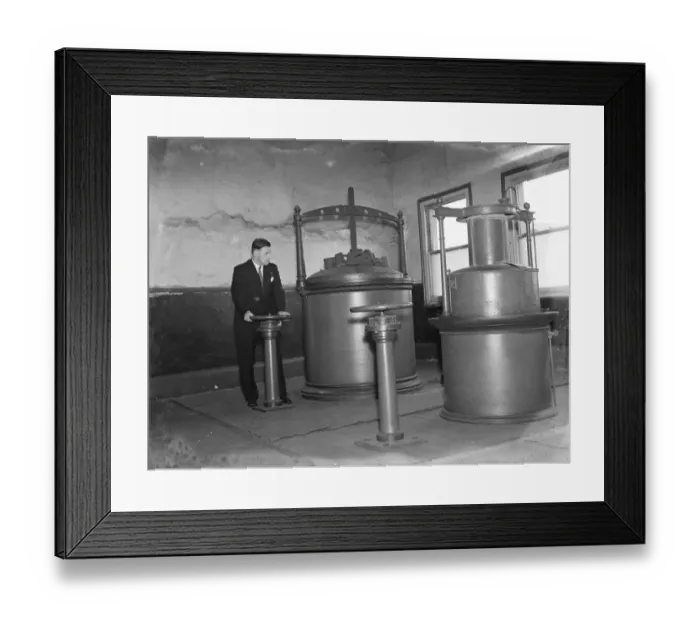 Framed Print : Gravesend Gasworks in Kent. The control room. 1939