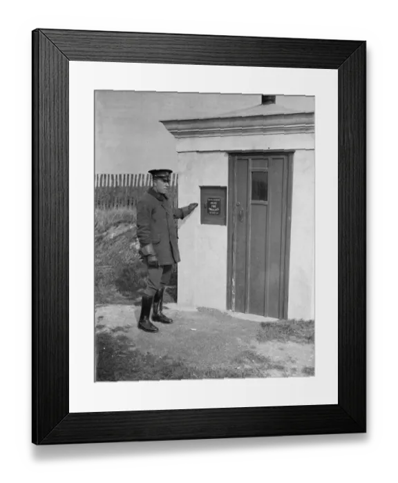 Framed Print : An A A Patrolman in uniform. Mr Vince at Gravesend, Kent. 1938