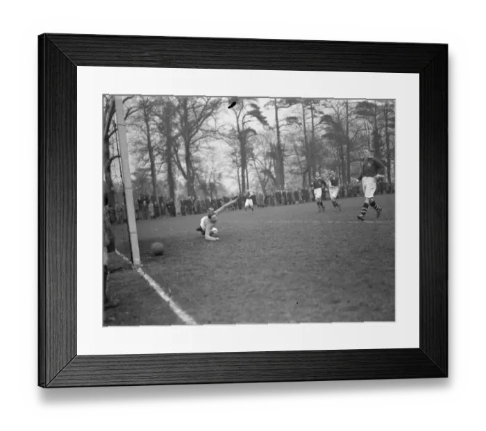 Framed Print : Football match in the Kent Junior Cup, Brent School O B versus White Horse Framed Print : Football match in the Kent Junior Cup, Brent School O B versus White Horse