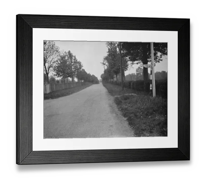Framed Print : A road sign obscured. 1938 Framed Print : A road sign obscured. 1938
