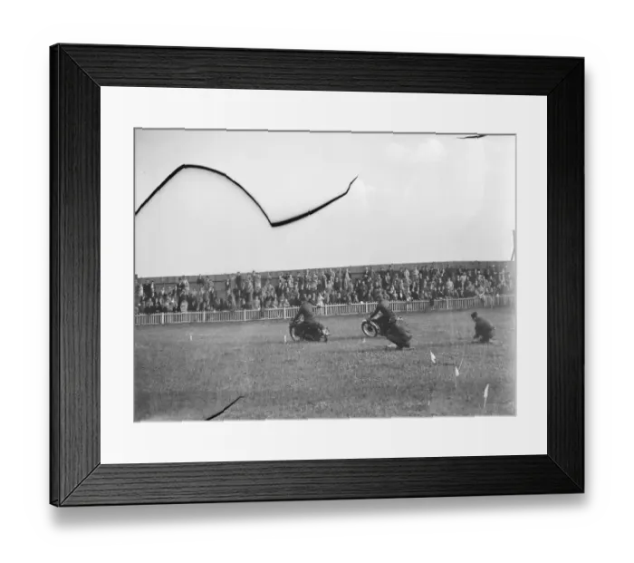 Framed Print : The Gravesend and District Motor Cycle Gymkhana in Kent. This race involves