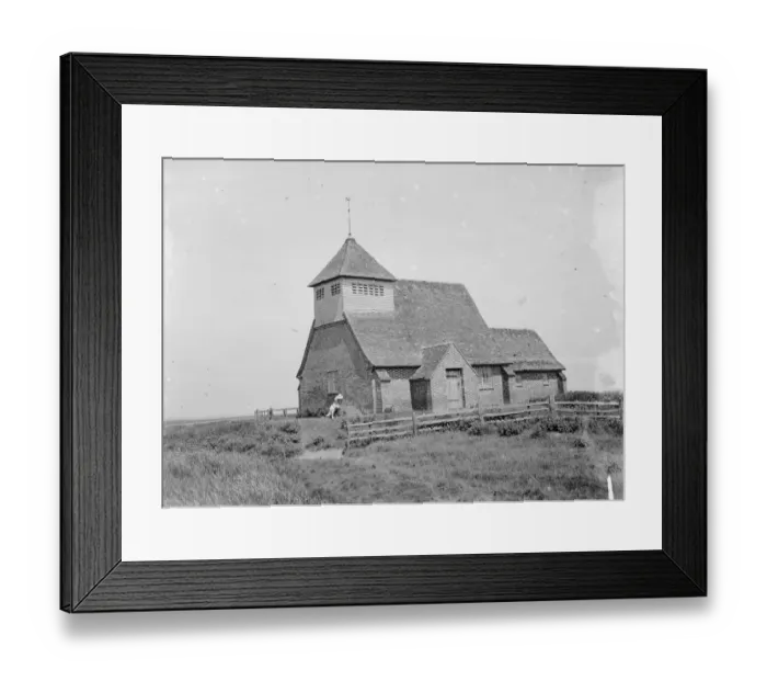 Framed Print : St Thomas Becket Church, Fairfield, Romney Marsh. 1935 Framed Print : St Thomas Becket Church, Fairfield, Romney Marsh. 1935