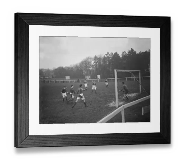 Framed Print : Football Match : L P M Football Club versus Gravesend United Football Club, playing Framed Print : Football Match : L P M Football Club versus Gravesend United Football Club, playing
