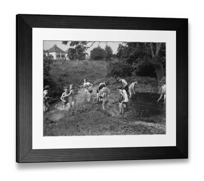 Framed Print : Children enjoying the paddling pool in St Mary Cray, Kent. 1936 Framed Print : Children enjoying the paddling pool in St Mary Cray, Kent. 1936