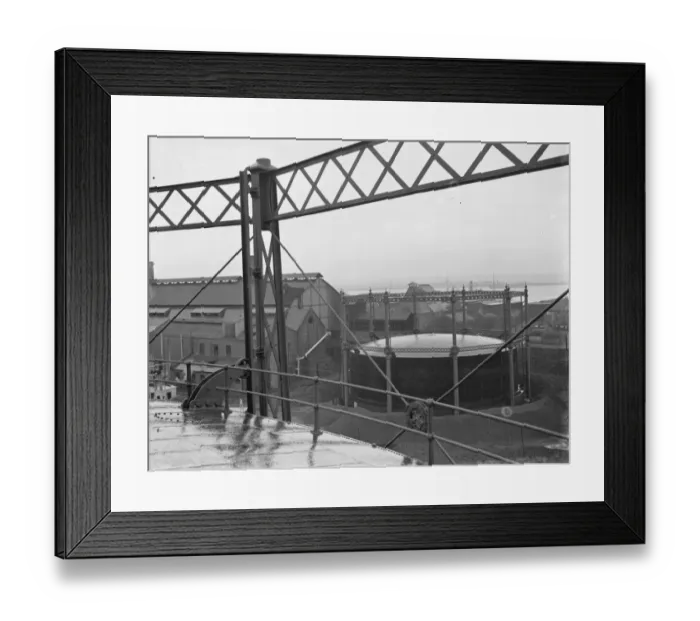 Framed Print : Gravesend Gasworks in Kent. General view of the works. 1939