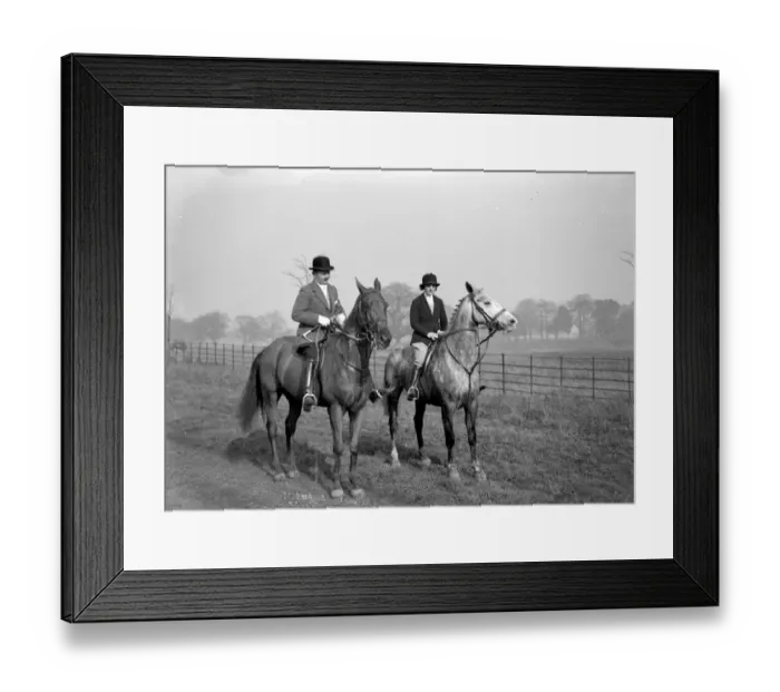 Framed Print : Phipps (R. A. ) and companion on horseback. 1934 Framed Print : Phipps (R. A. ) and companion on horseback. 1934
